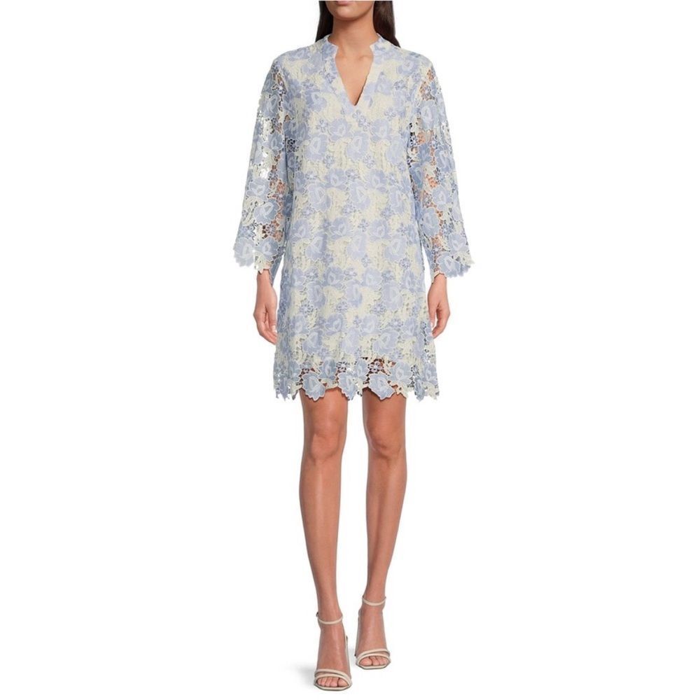NWT J.Marie The Maggie Floral Lace Split
V-Neck Long Sleeve Shift Dress Sz S